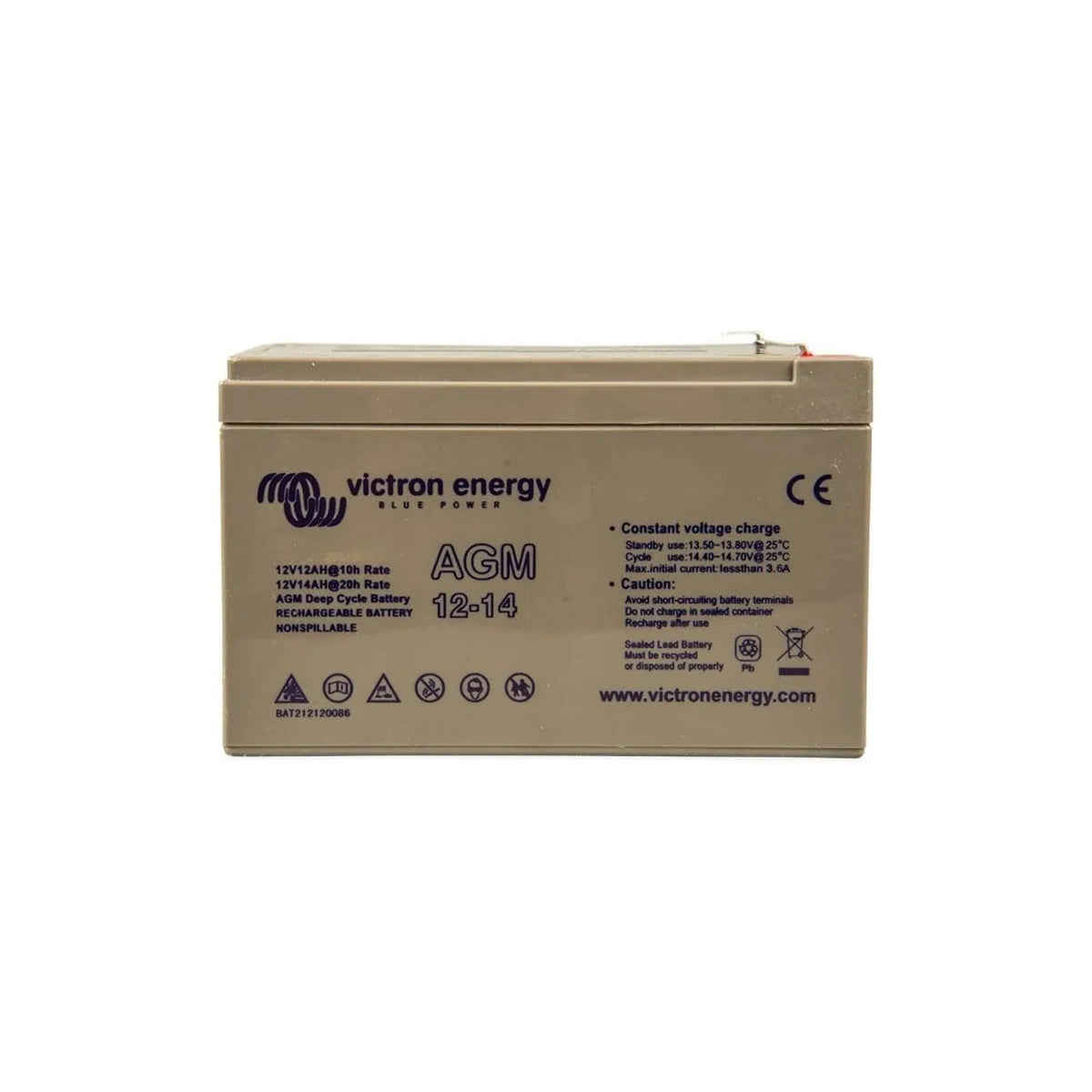 Victron 12V 14Ah AGM Deep Cycle Battery | BAT212120086