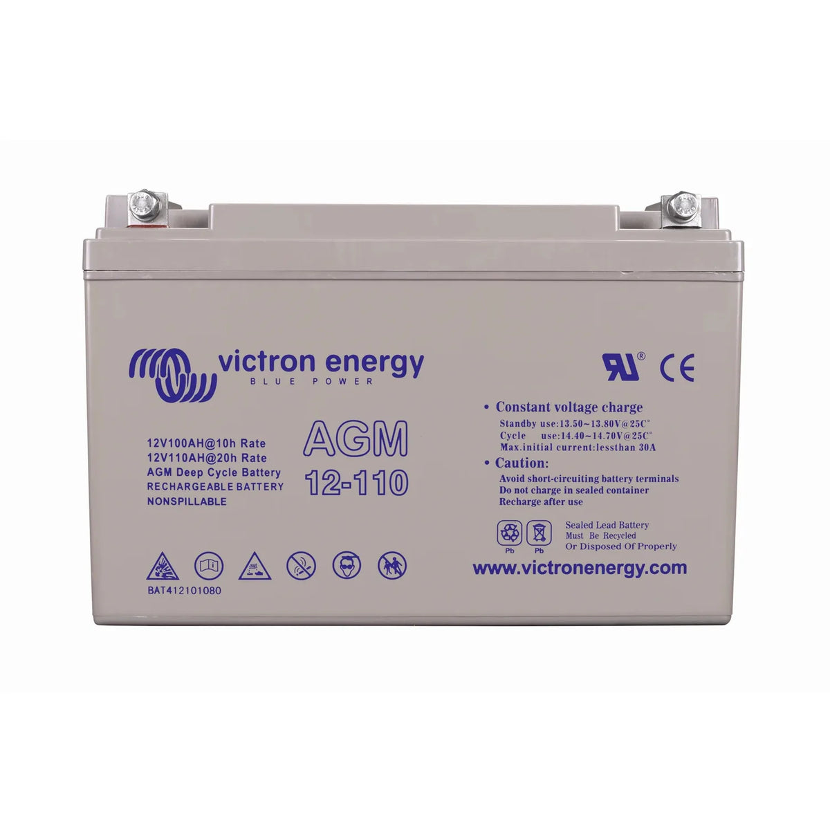 Victron 12V 110Ah AGM Deep Cycle Battery M8 | BAT412101085