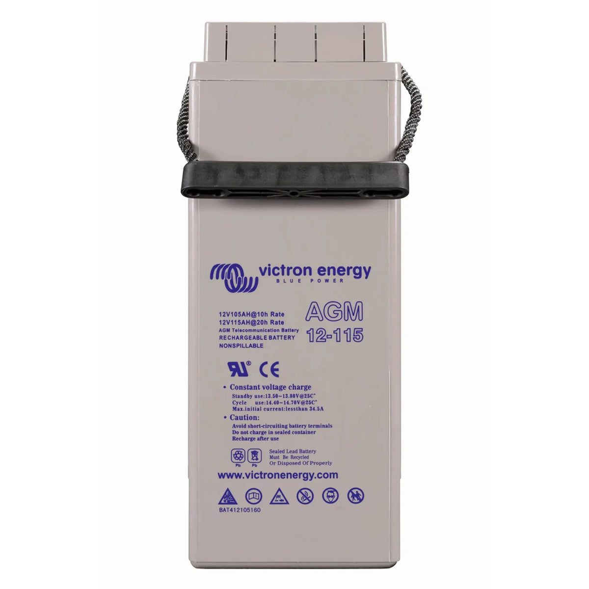 Victron 12V 115Ah AGM Deep Cycle Telecom Battery M8 | BAT412105164