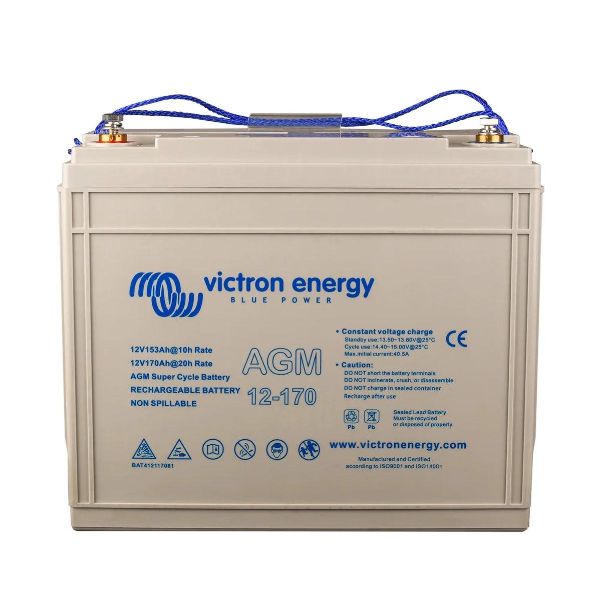 Victron 12V 170Ah AGM Super Cycle Battery M8 | BAT412117081