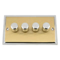 Varilight V-Pro LED Dimmer Switch 4-Gang 250W | Satin Brass