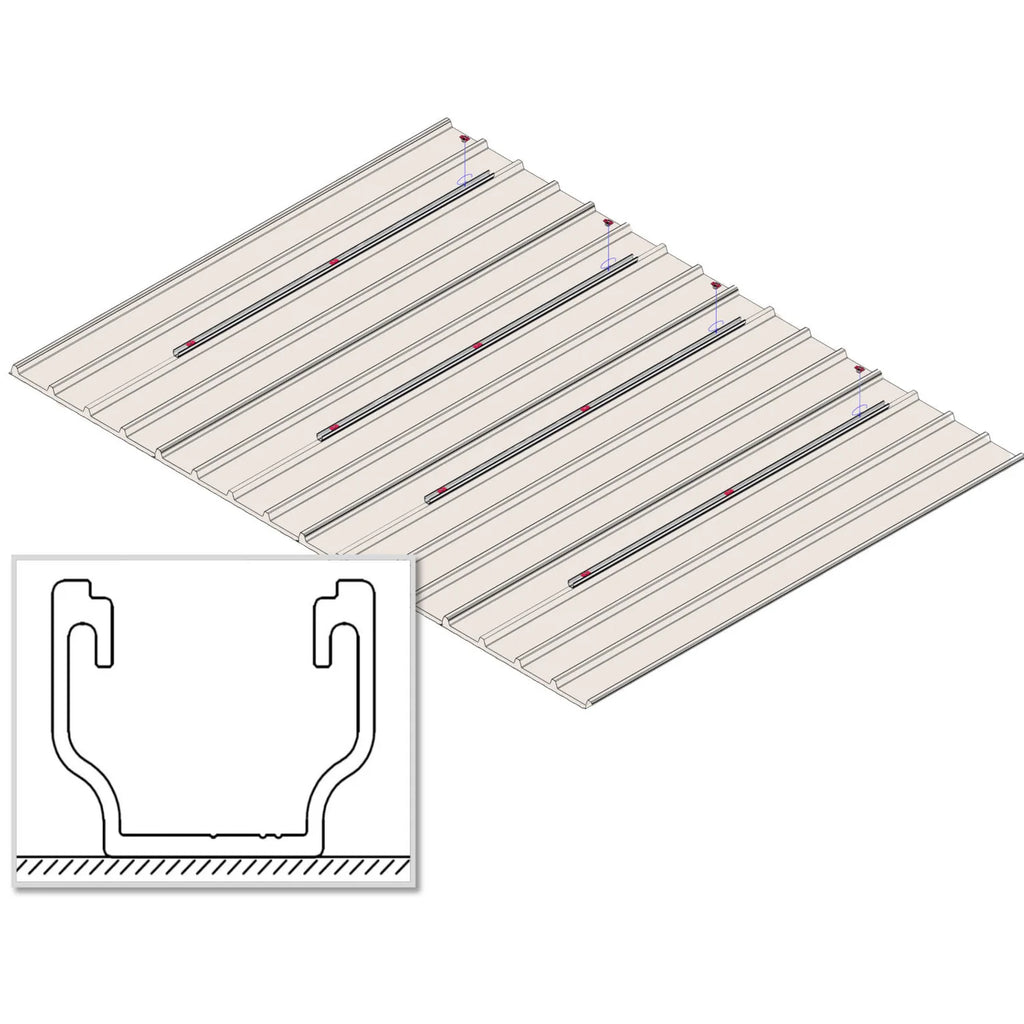 U-Shape Aluminium Solar Panel Mounting Rail 1300mm | Voltacon
