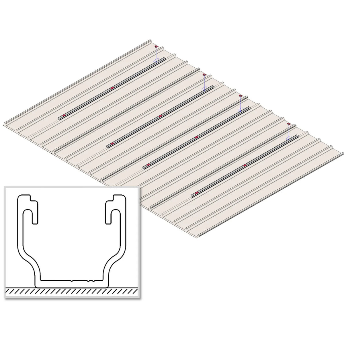 U-Shape Aluminium Solar Panel Mounting Rail 1300mm | Voltacon