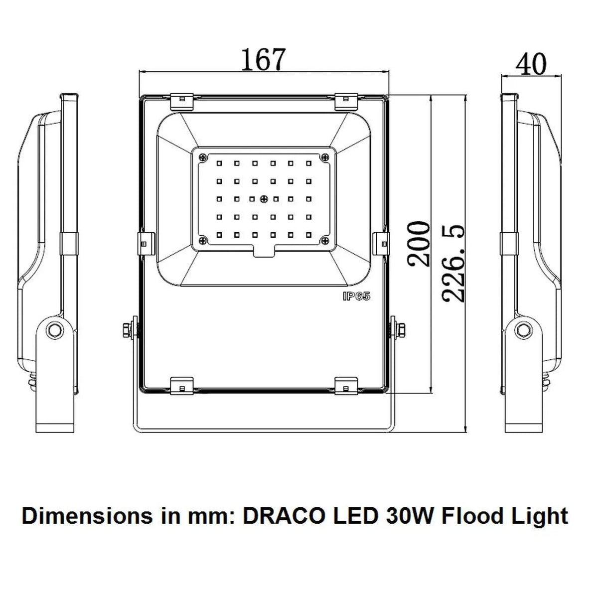 Draco 30W LED Flood Light IP65 3750lm Outdoor Security | Ledison