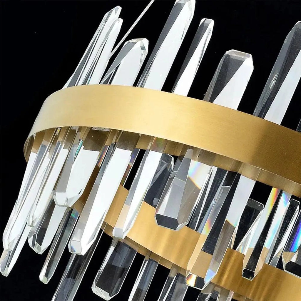 LED Ceiling Pendant Light 28W 2700K Gold | Ledison Acron Elion Crystal