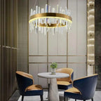 LED Ceiling Pendant Light 28W 2700K Gold | Ledison Acron Elion Crystal