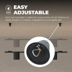 LED Track Lighting Suspension Kit 2m Cable Set of 2 | Ledison