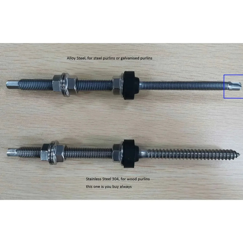 Hanger Bolt M10x200 with Supporting Plate | Voltacon SUS304