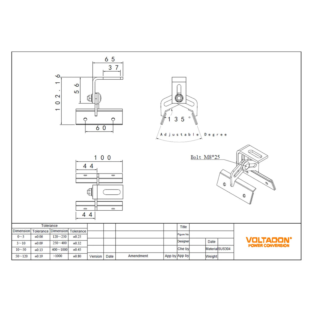 Adjustable Solar Panel Mounting Bracket for Metal Roof | Voltacon