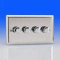 4 Gang 2 Way Trailing Edge LED Dimmer Switch 250W Chrome | Varilight