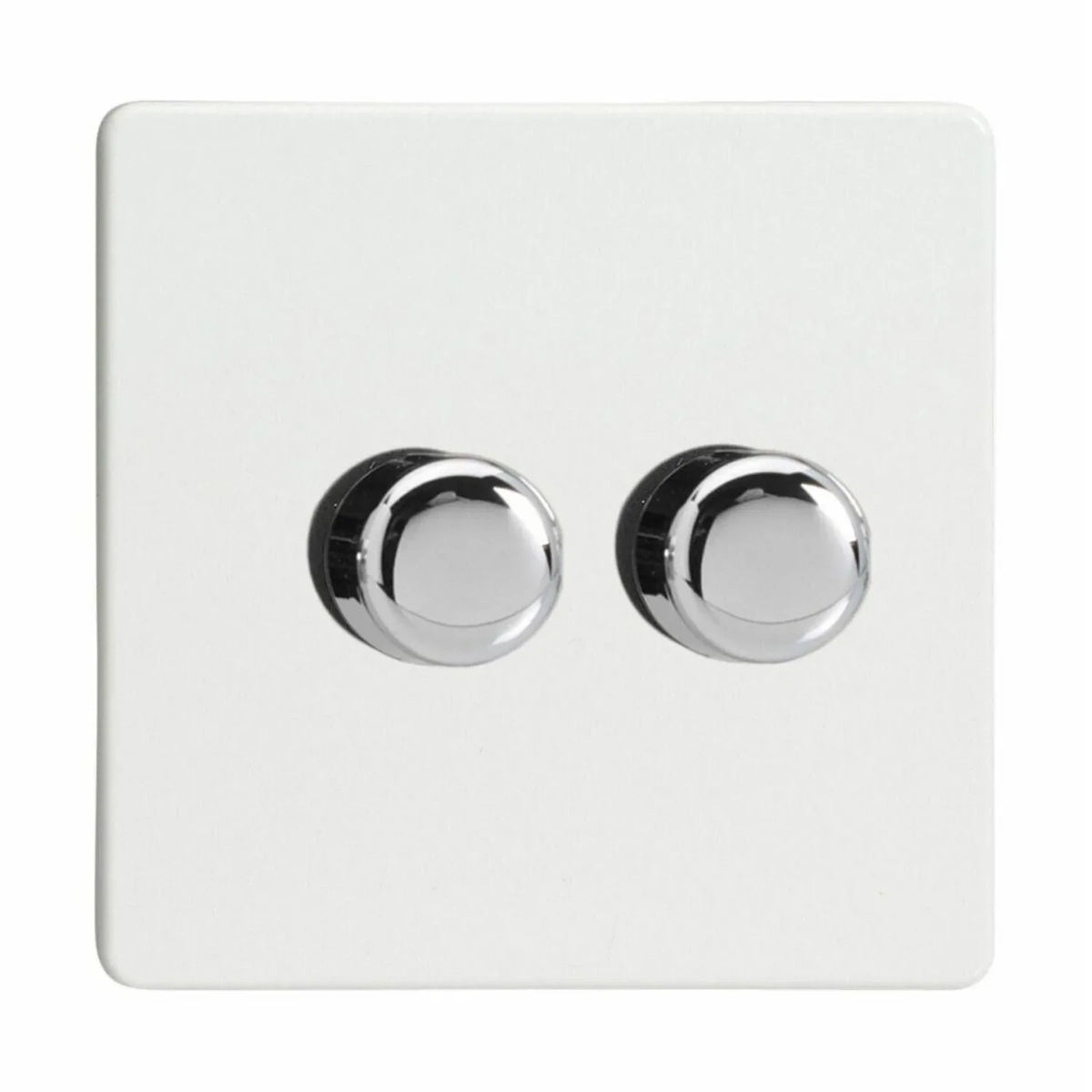 2 Gang 2 Way LED Dimmer Switch 0-120W Screwless | Varilight V-Pro JDQP252S