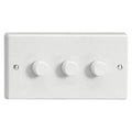 V-Com 3-Gang LED Dimmer Switch 15-180W Push On/Off | Varilight