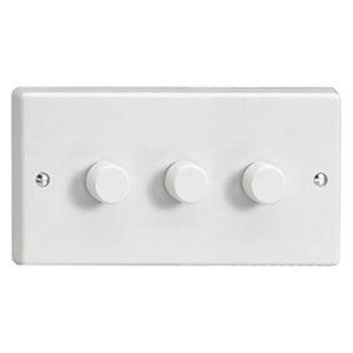 V-Com 3-Gang LED Dimmer Switch 15-180W Push On/Off | Varilight