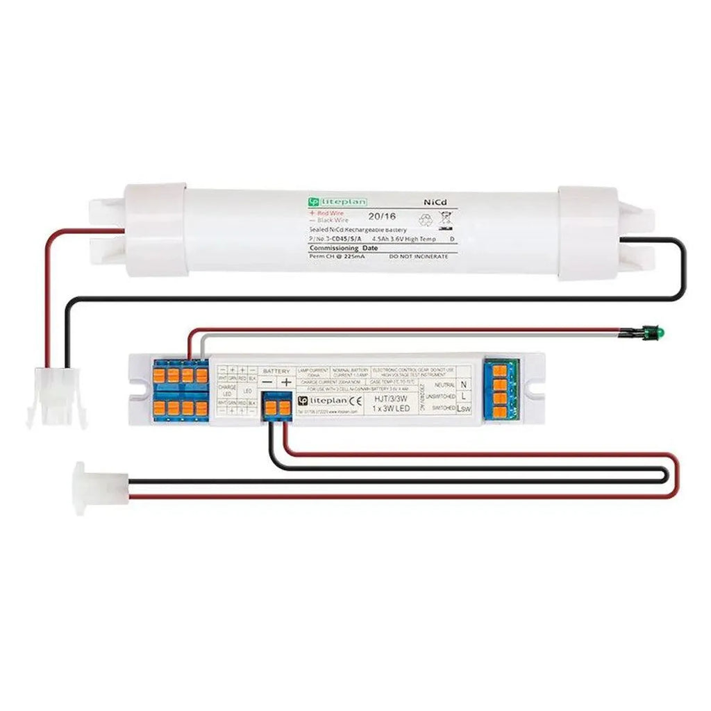 LED Emergency Spotlight Corridor Optic 3W IP54 | Liteplan S-HLP/1/LED/43/CO/W