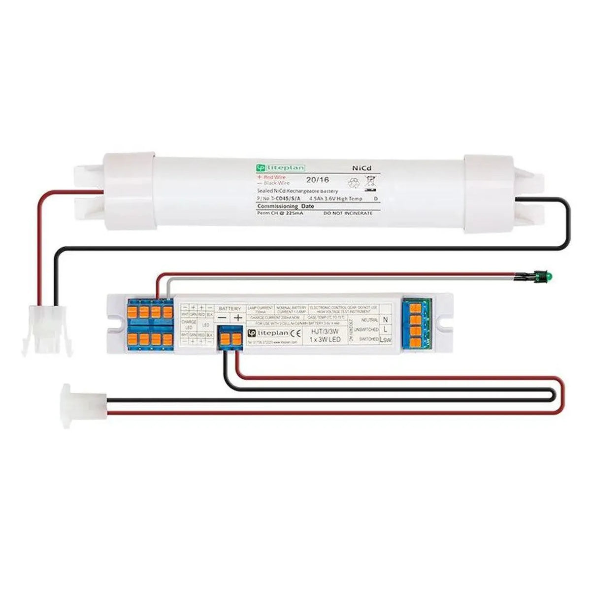 LED Emergency Spotlight Corridor Optic 3W IP54 | Liteplan S-HLP/1/LED/43/CO/W