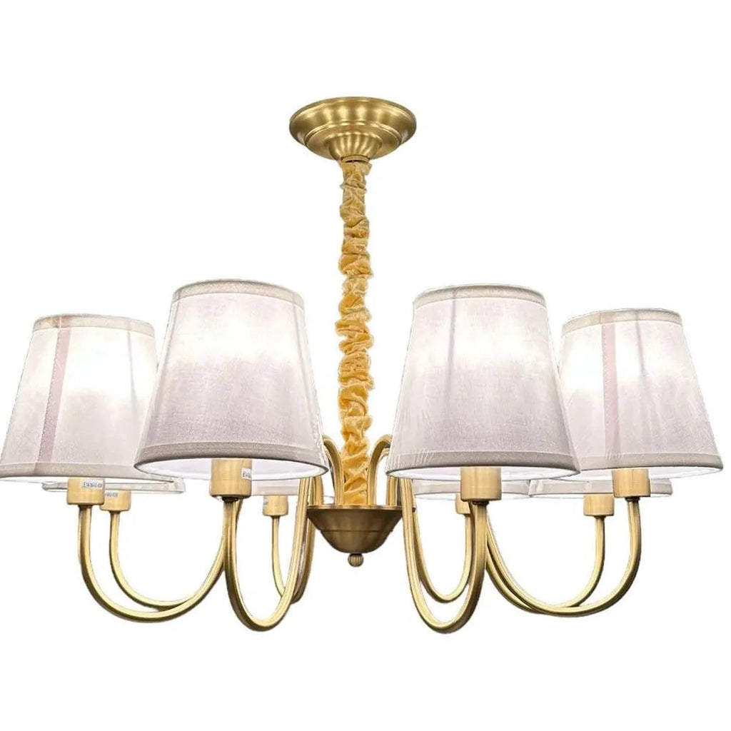 8 Light Brushed Gold Chandelier E14 Pendant Dimmable | Ledison