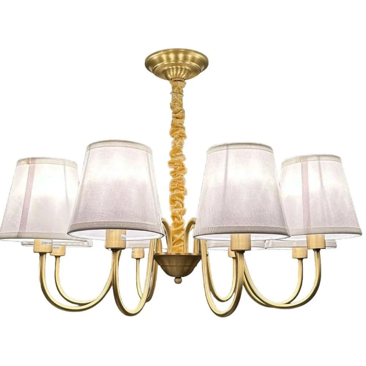 8 Light Brushed Gold Chandelier E14 Pendant Dimmable | Ledison