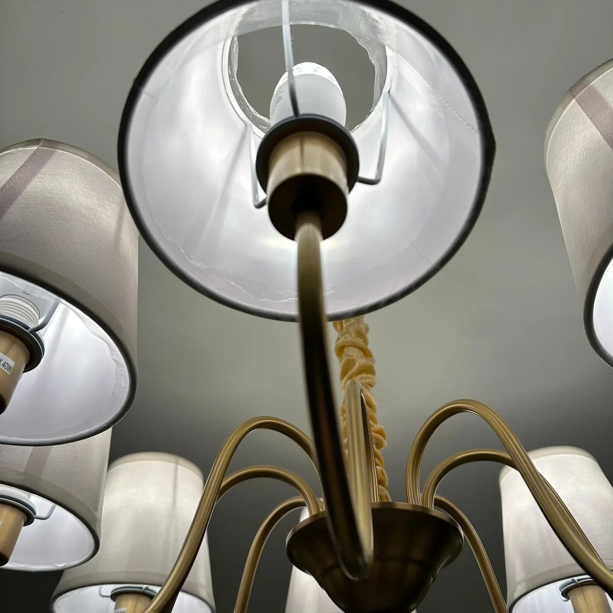 8 Light Brushed Gold Chandelier E14 Pendant Dimmable | Ledison