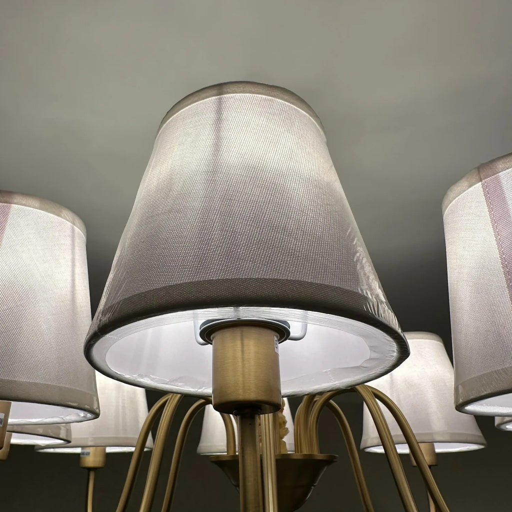 8 Light Brushed Gold Chandelier E14 Pendant Dimmable | Ledison