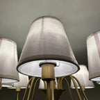 8 Light Brushed Gold Chandelier E14 Pendant Dimmable | Ledison