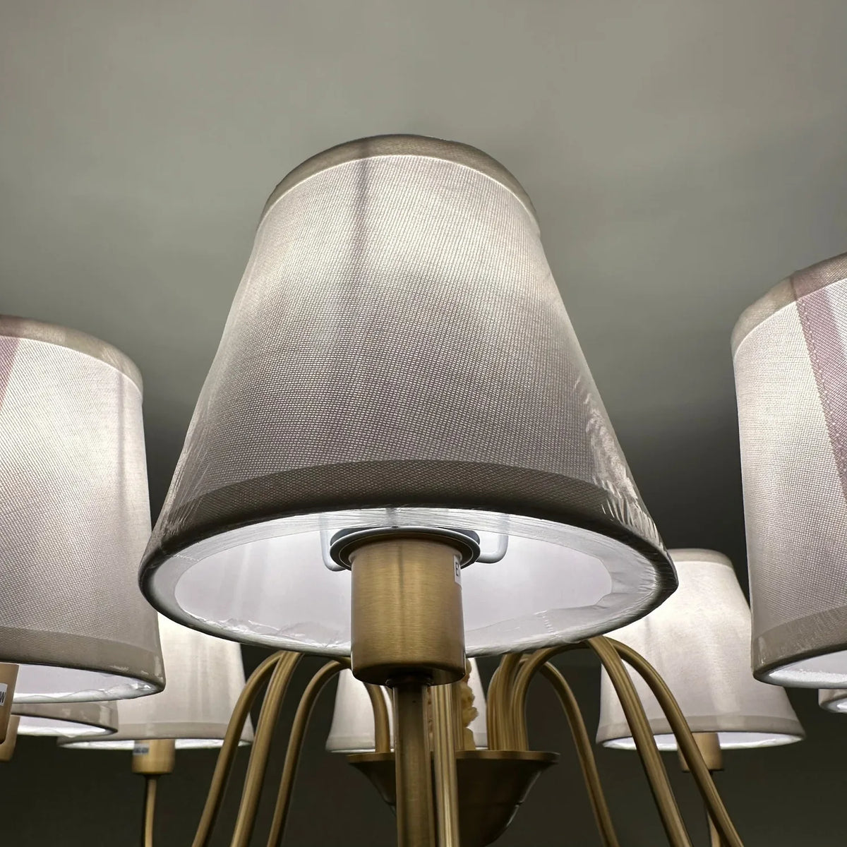 8 Light Brushed Gold Chandelier E14 Pendant Dimmable | Ledison