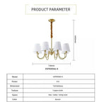 8 Light Brushed Gold Chandelier E14 Pendant Dimmable | Ledison