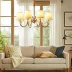 8 Light Brushed Gold Chandelier E14 Pendant Dimmable | Ledison