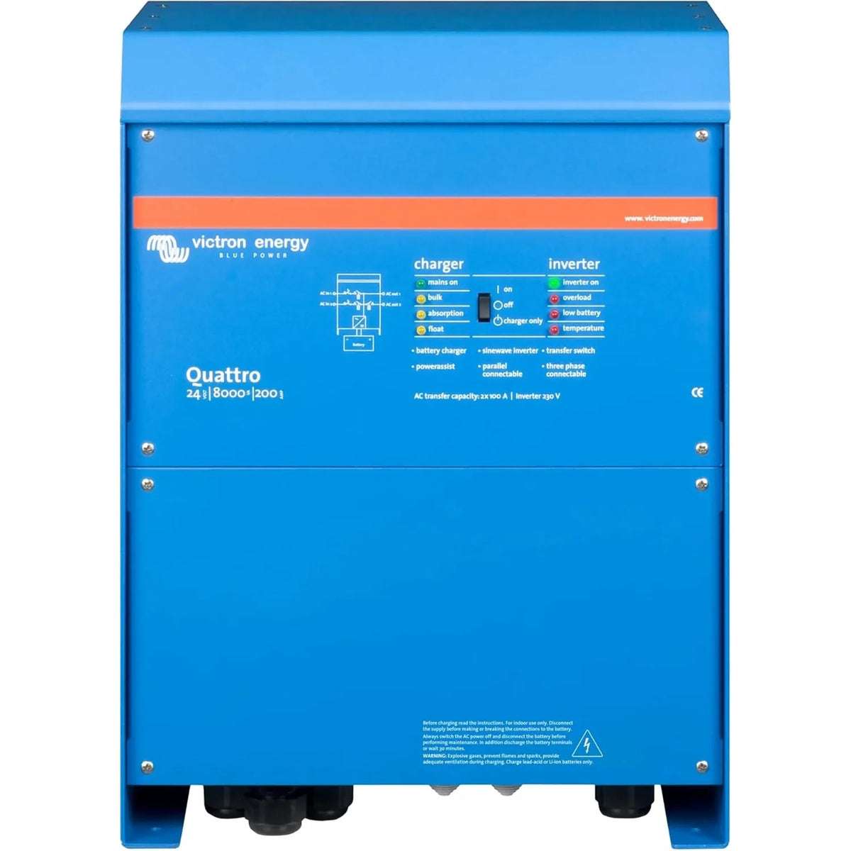 Victron Quattro 24/8000/200-100/100 Inverter Charger 230V | QUA248020010