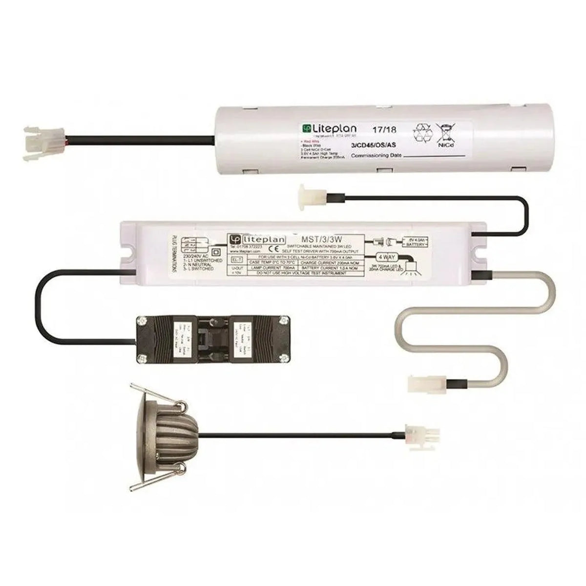 Emergency Recessed Spot Light 186lm 6500K | Liteplan S-HLP/1/43/FL