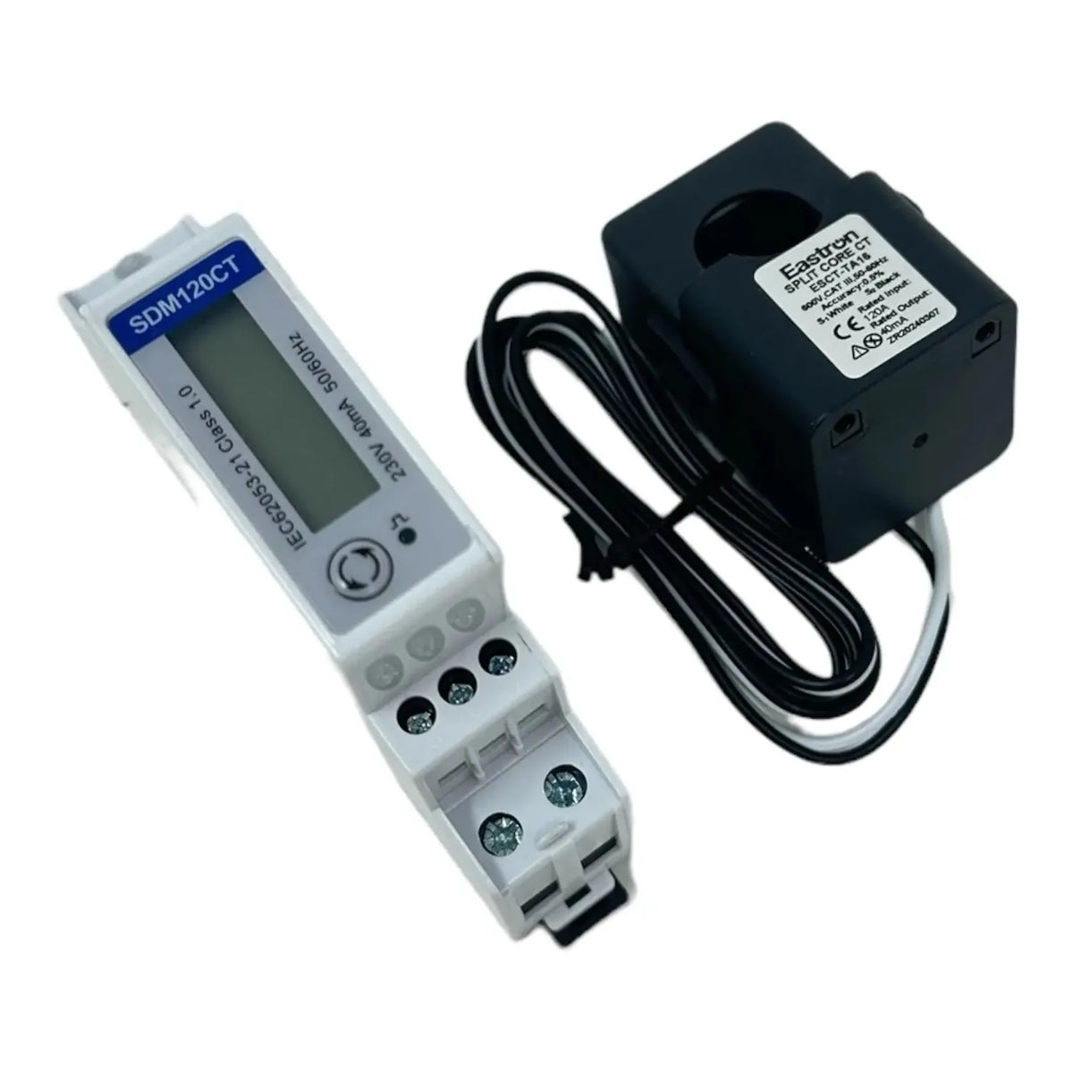Single Phase DIN Rail Energy Meter 40mA CT Modbus | Eastron SDM120CTM
