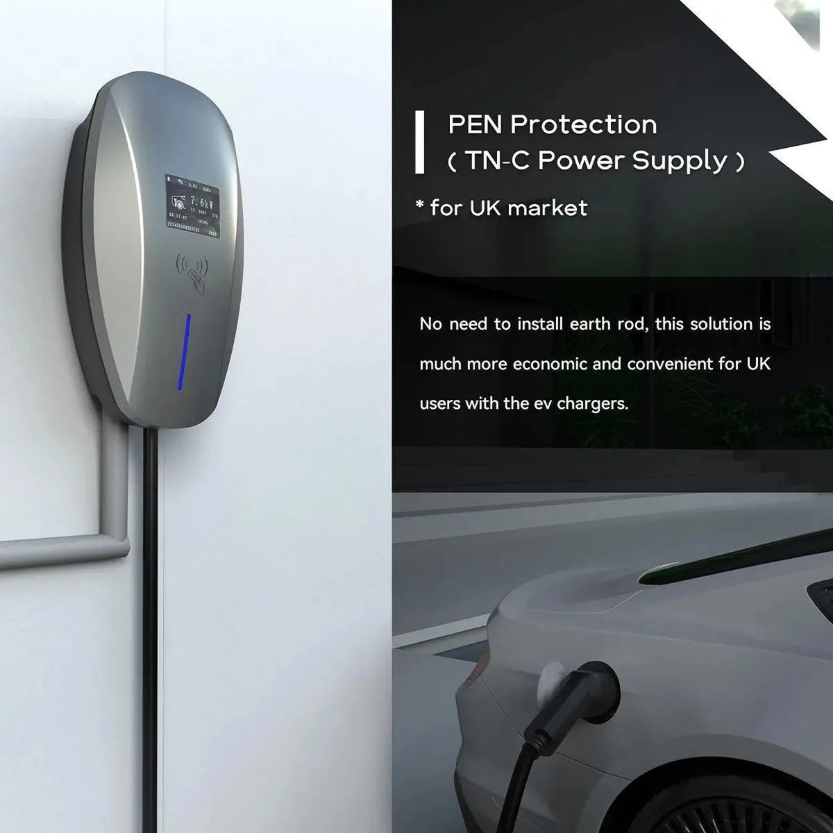 11kW 3-Phase EV Charger Type 2 IP65 RFID | Voltacon Sparky