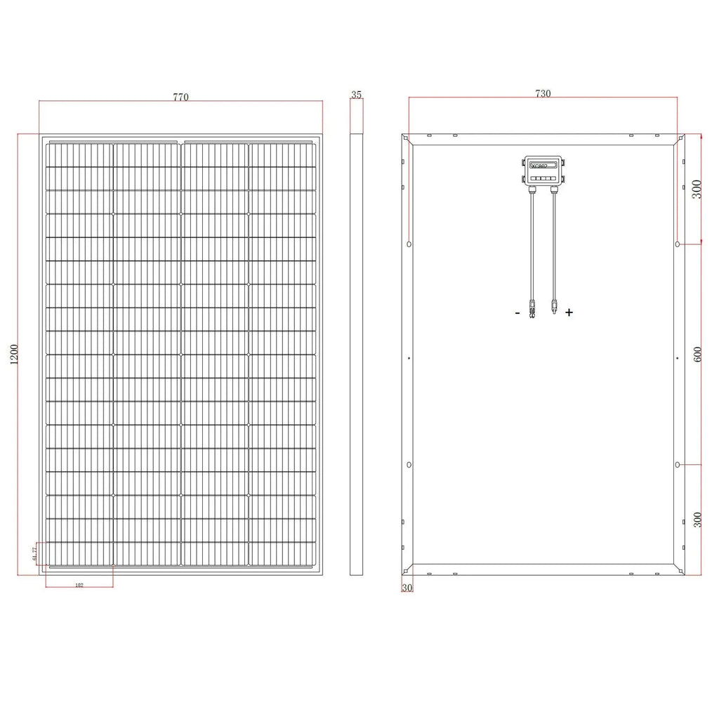180W Monocrystalline Solar Panel 12V | Voltacon Aluminium Frame