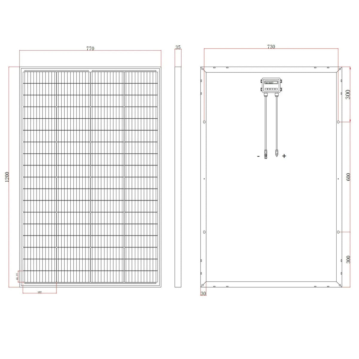180W Monocrystalline Solar Panel 12V | Voltacon Aluminium Frame