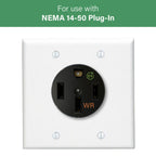 Pass & Seymour 3894WREV 50A Weather-Resistant Electrical Outlet for EV Chargers, Black
