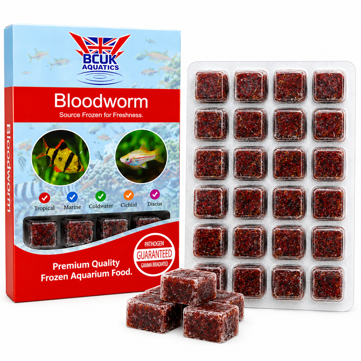 BCUK 100g Frozen Bloodworm – Natural Fish Prey