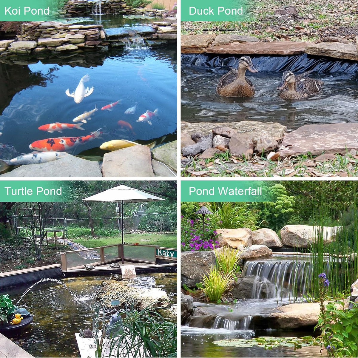 Bermuda Garden Outdoor Heavy Duty Durable PVC Pond Liners