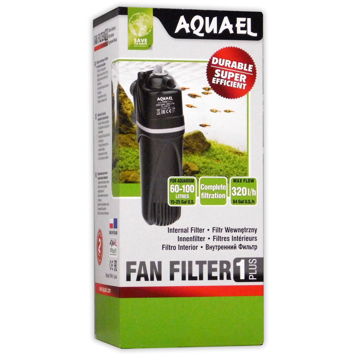 Aquael Internal Aquarium Fan Filter 1 - 60-100L, 320 Lph