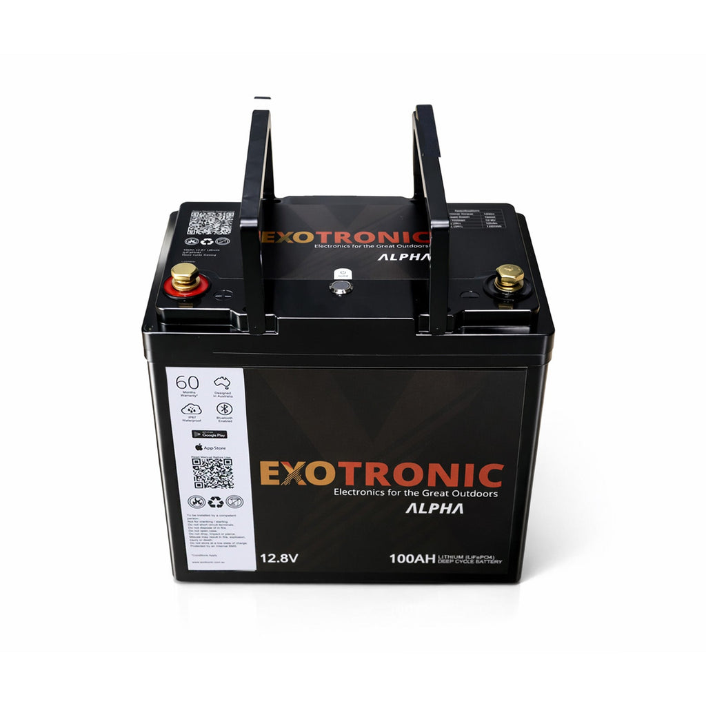 Twin Pack Exotronic 12V 100Ah Alpha IP67 Smart Bluetooth Lithium Batteries