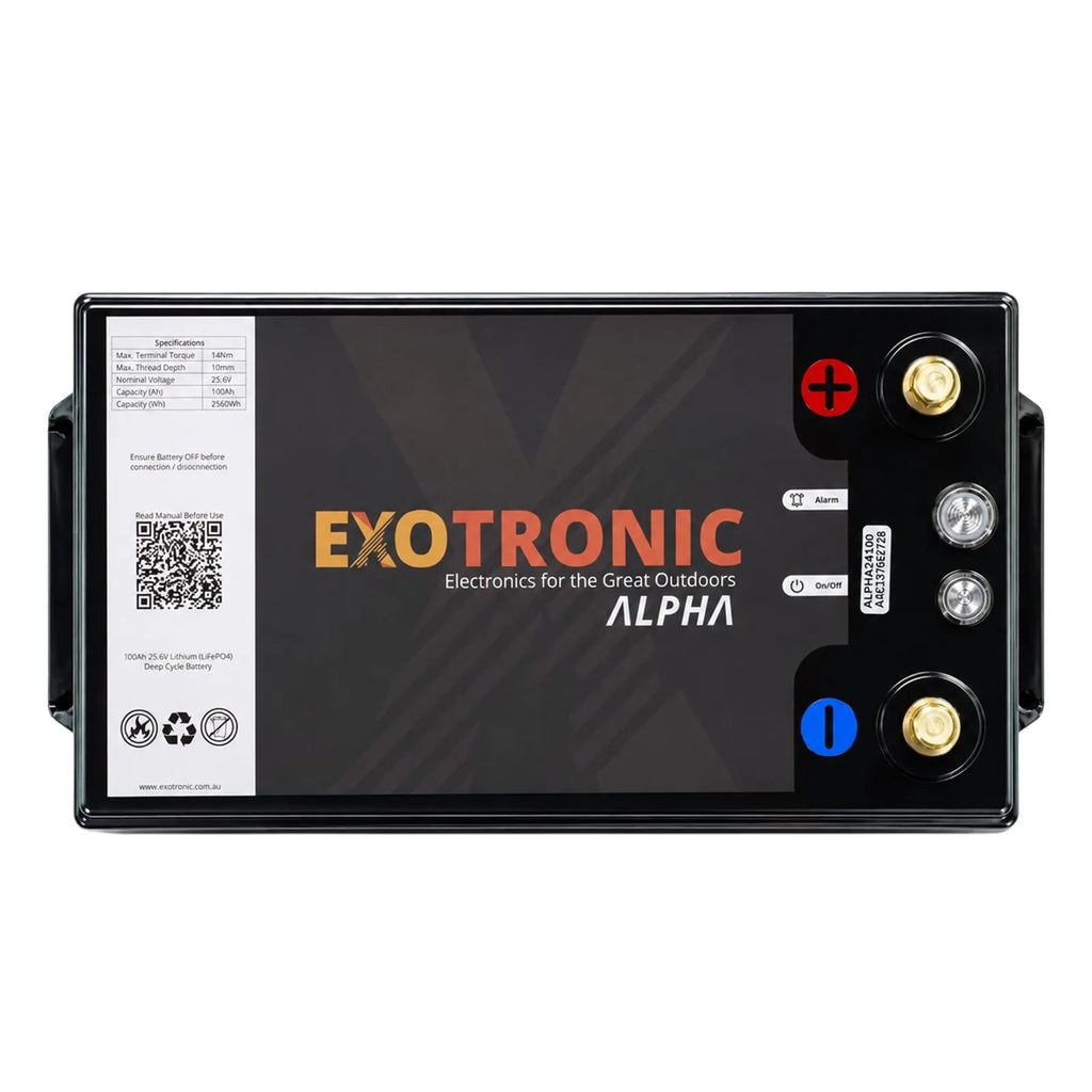 Exotronic 24V 100Ah Alpha IP67 Smart Bluetooth Lithium Battery