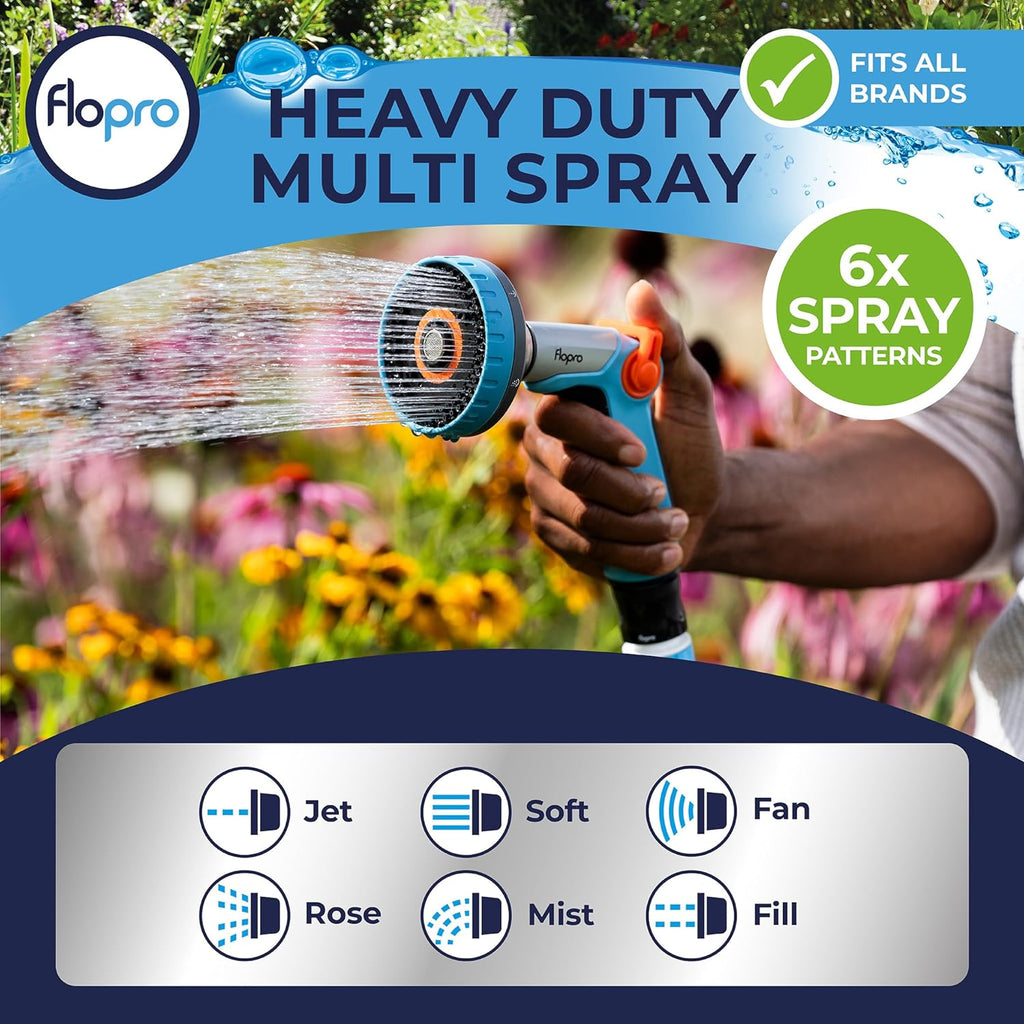 FloPro Metal Multi Spray Gun Garden Hose Nozzle
