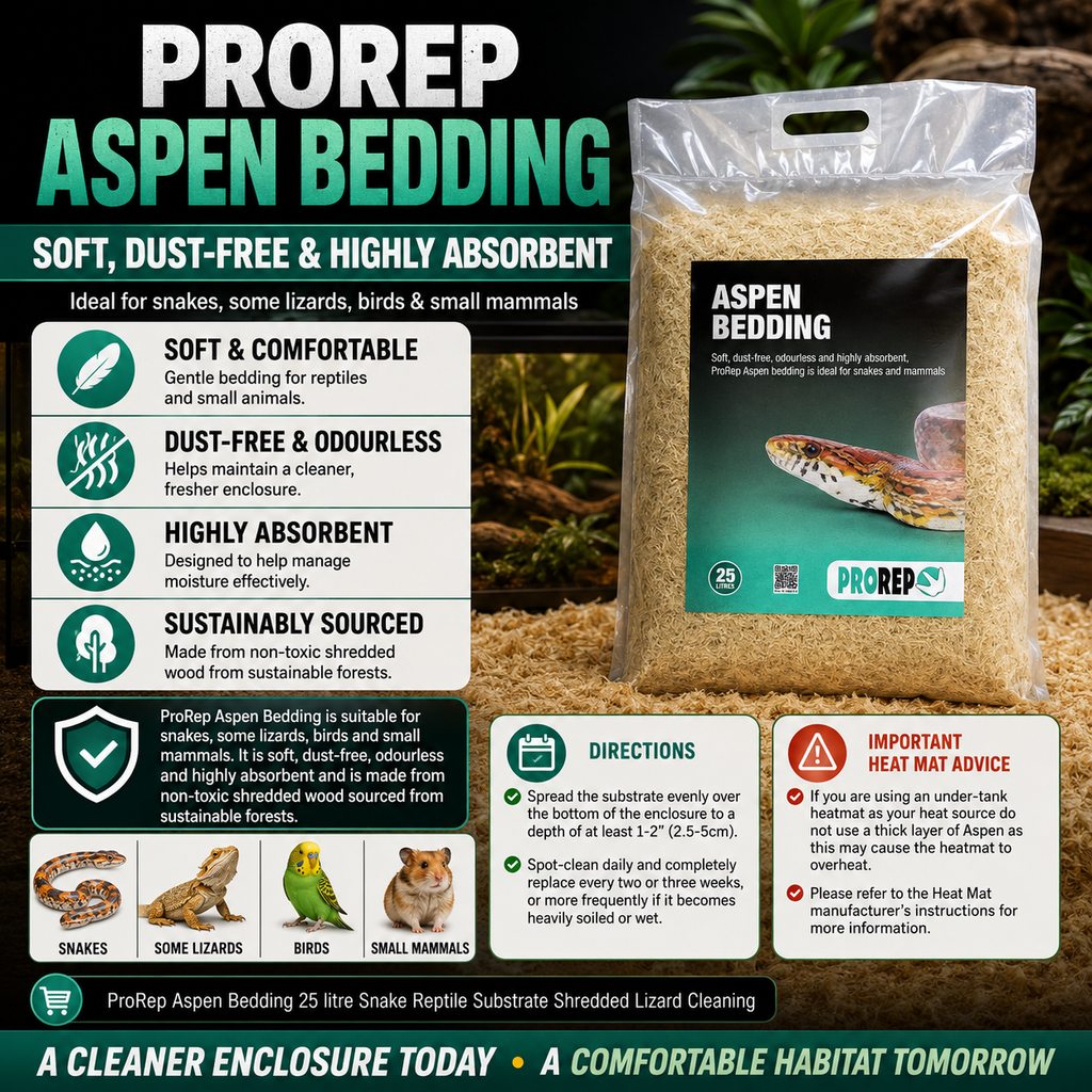 ProRep Aspen Bedding 25L for Reptiles & Small Pets