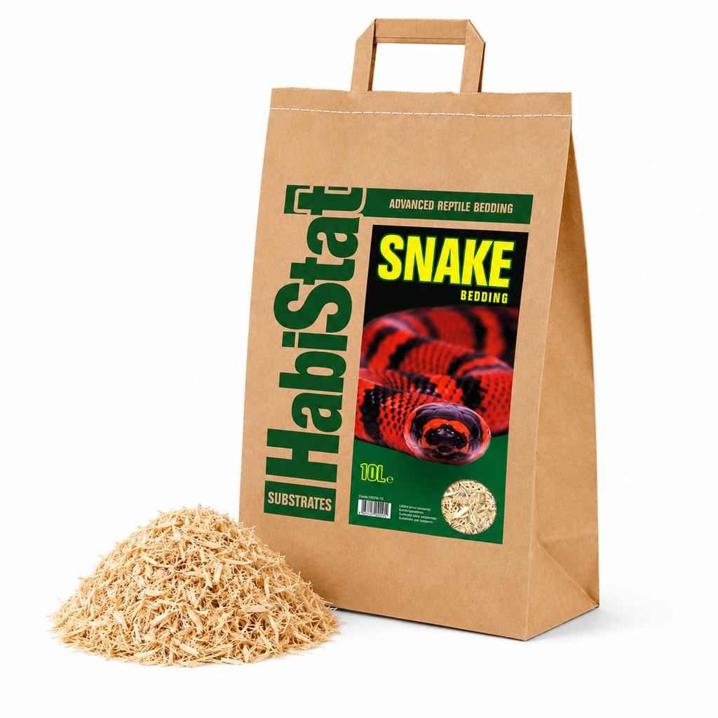 HabiStat Snake Bedding 10L Natural Shredded Wood Vivarium Substrate Dust Free