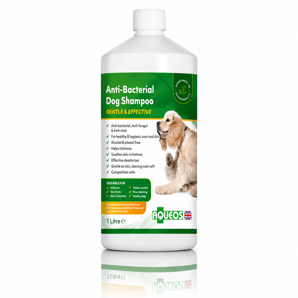 Aqueos Medicated Dog Shampoo 1 Litre Anti Fungal Bacterial Viral Itch Relief