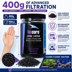 BioCore Living Carbon 400g for Freshwater & Marine Aquariums