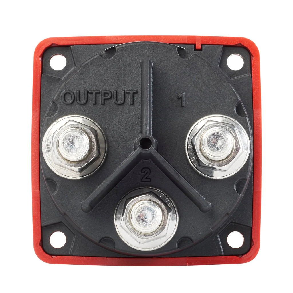 Blue Sea 300A Red Mini m-Series 3 Position (OFF/1/2) Battery Selector Switch