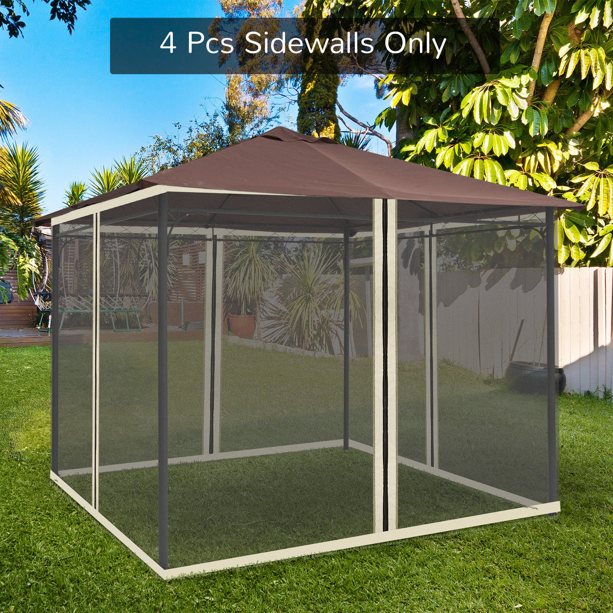 Replacement Mosquito Netting for Gazebo 10' x 10'with Zippers, Cream White