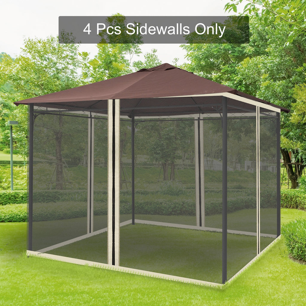 Replacement Mosquito Netting for Gazebo 10' x 10'with Zippers, Cream White