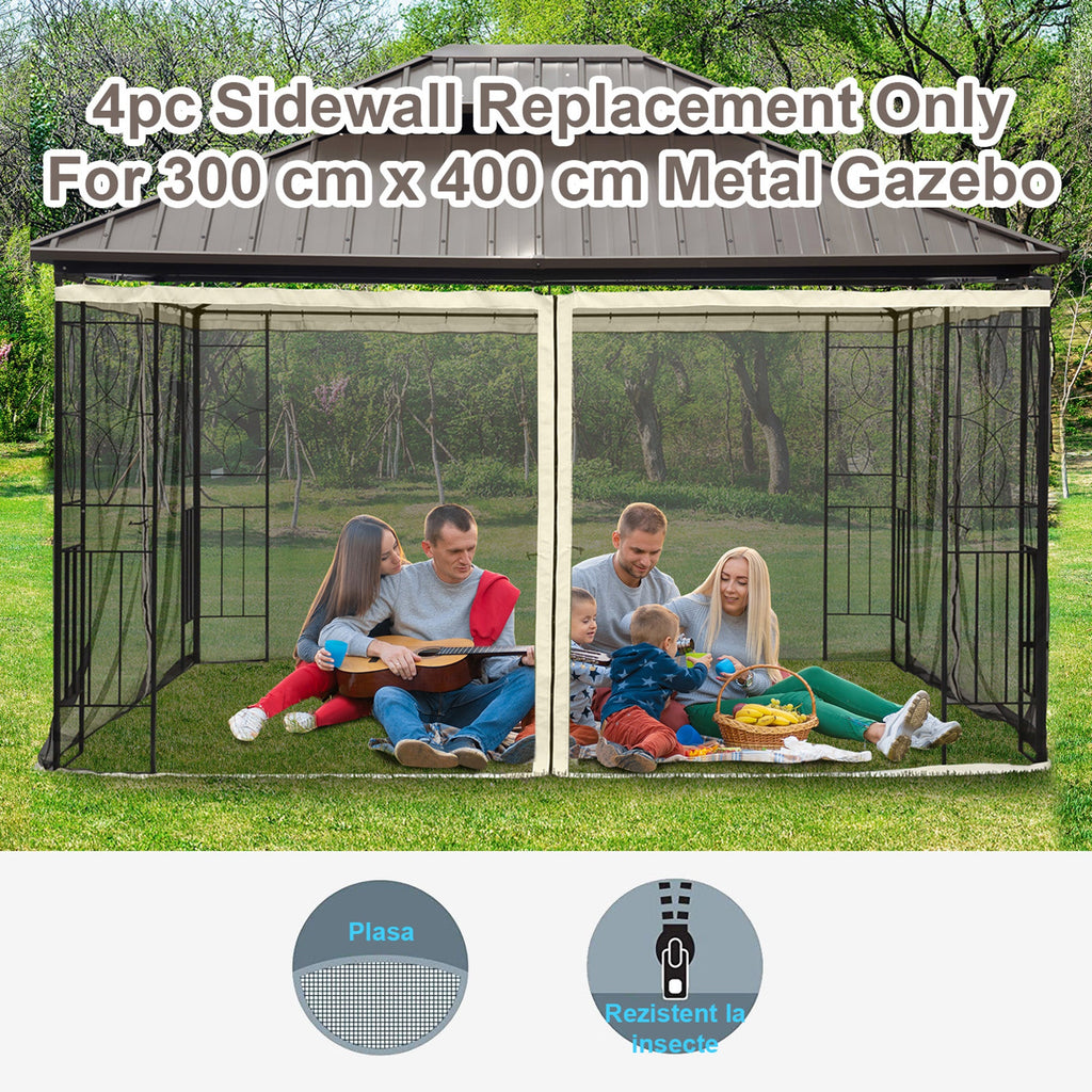 Replacement Mosquito Netting for Gazebo 10' x 10'with Zippers, Cream White