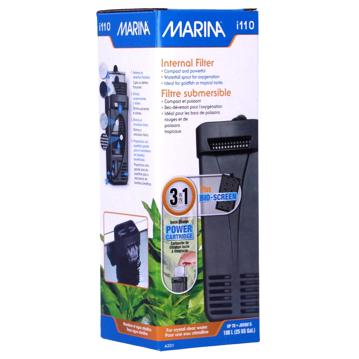 Marina i110 Aquarium Filter - 3 Stage, 100L Capacity