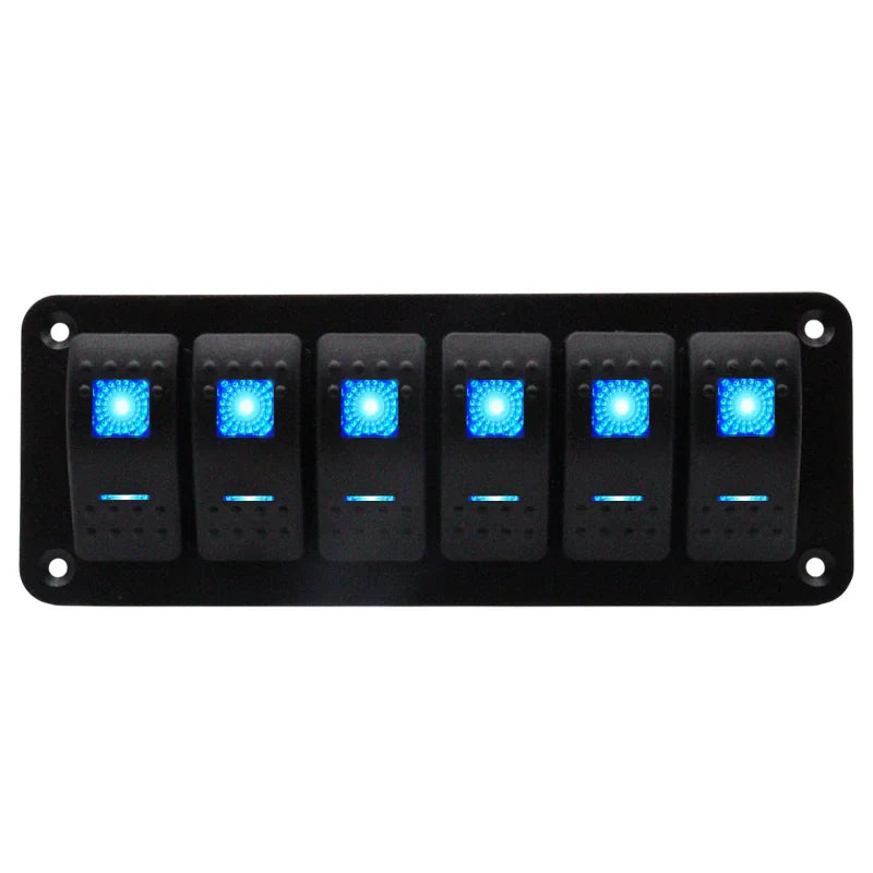 Exotronic 12/24V 6x LED Rocker Marine Switch Panel